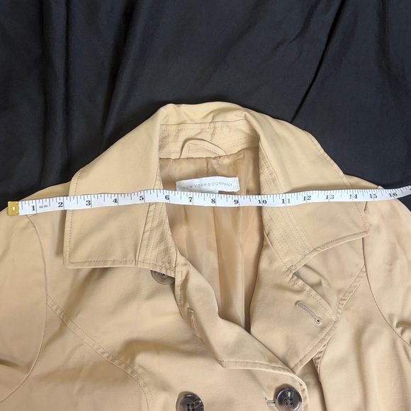 New York & Company Tan Double-Breasted Trench Coat - Picture 11 of 12